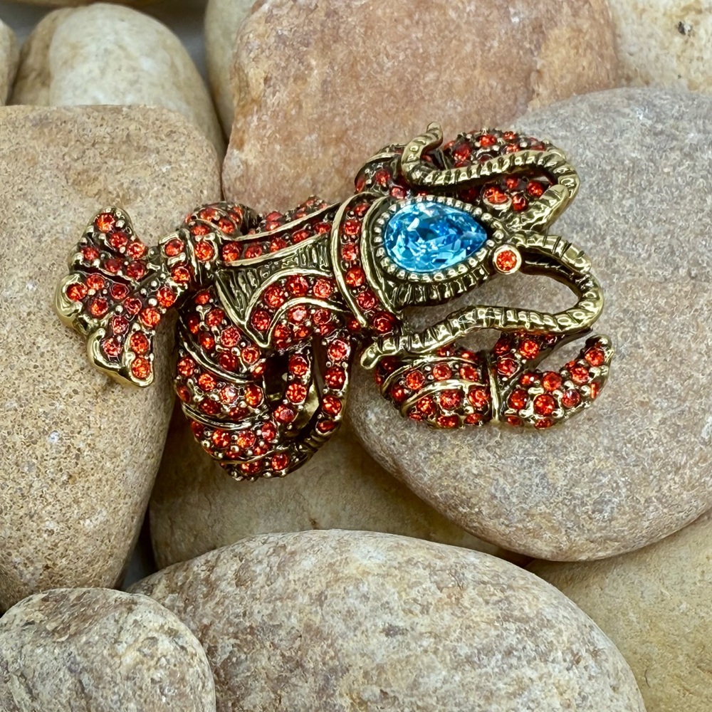 Authentic Heidi Daus “Lobster Tales” Crystal Lobster Ring – Size 8 Swarovski EUC - Picture 12 of 17